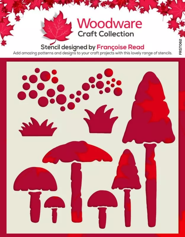 Mushrooms stencil schablone Woodware Craft Collections