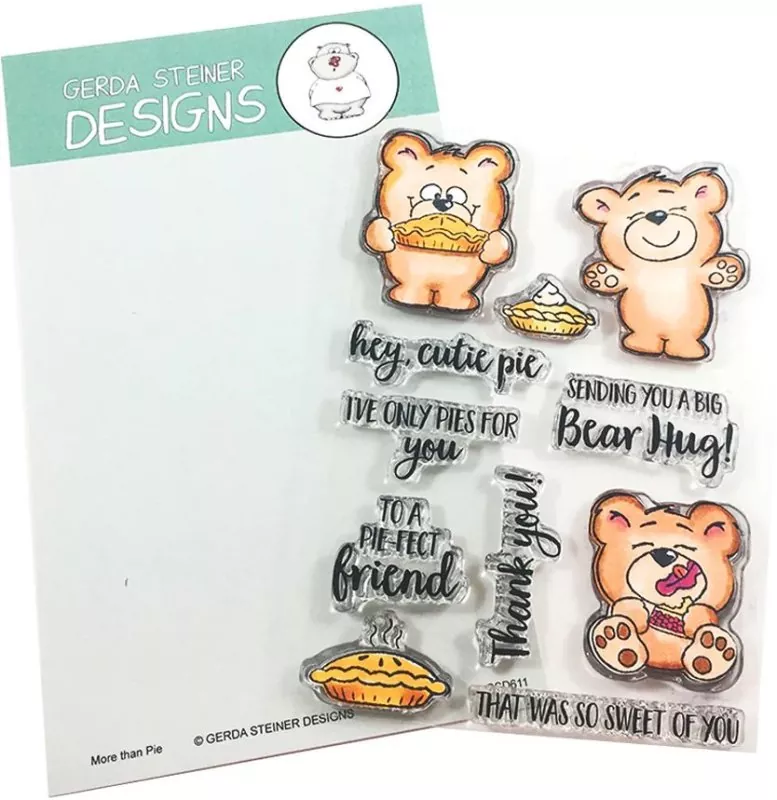 gerda steiner designs clear stamps more than pie with cute bear and pie