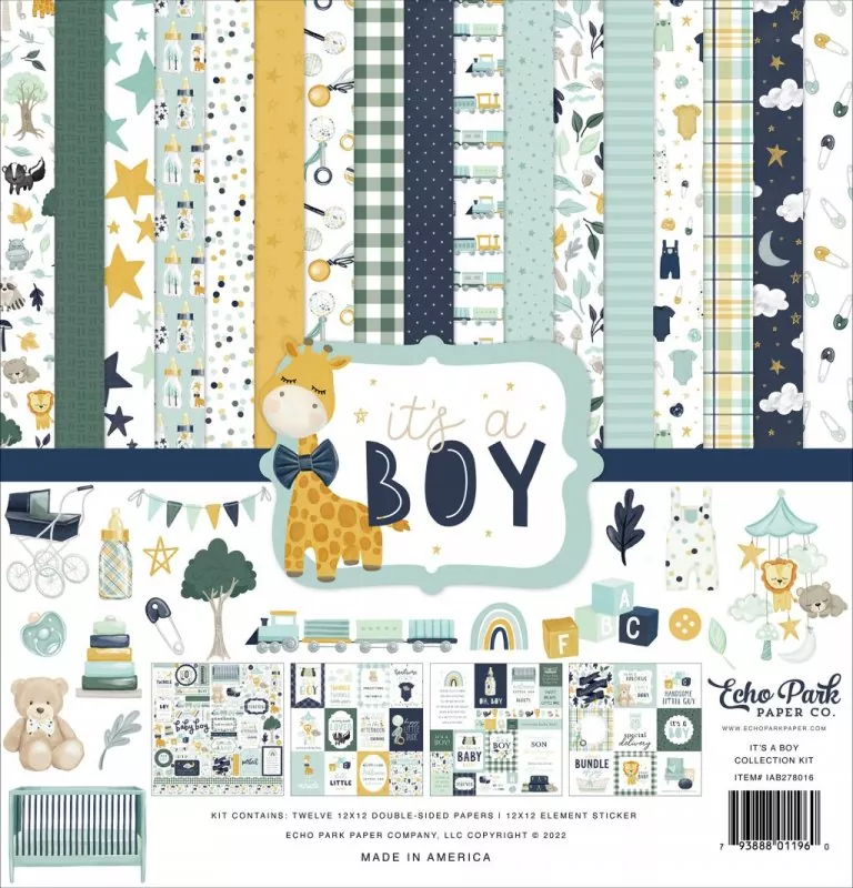 Echo Park It's A Boy 12x12 inch collection kit