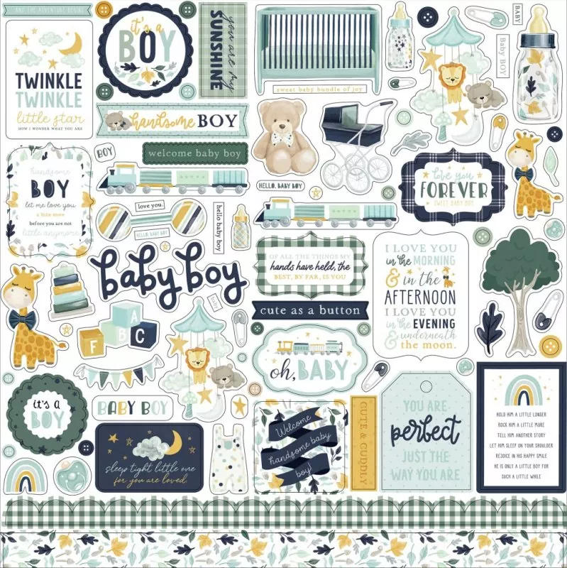 Echo Park It's A Boy 12x12 inch collection kit 10