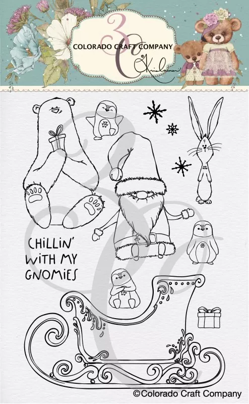Chillin' Gnomies Clear Stamps Colorado Craft Company by Kris Lauren