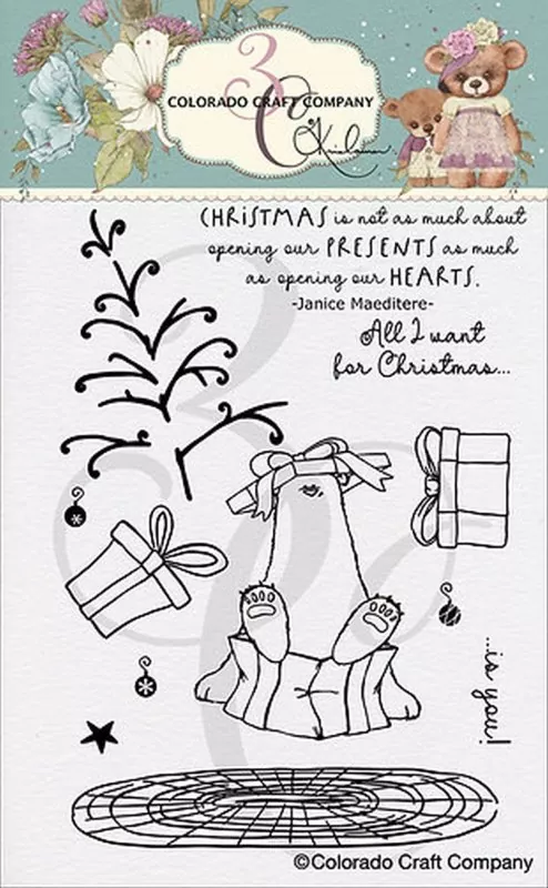 Presents Bear Clear Stamps Colorado Craft Company by Kris Lauren