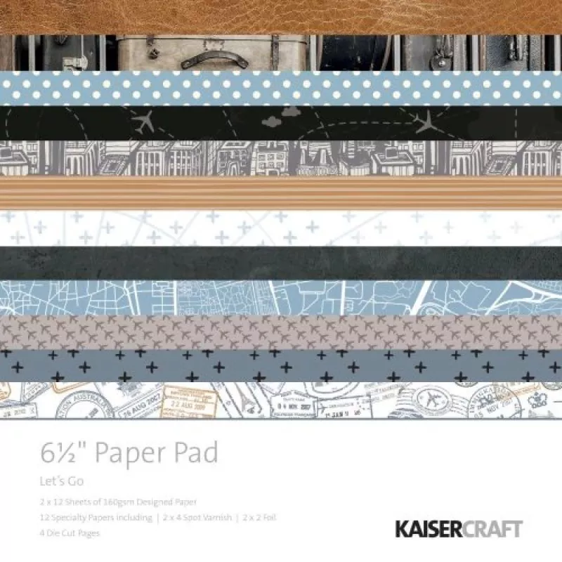 KaiserCraft let s go paper pad 6 5x6 5 scrapbooking papier