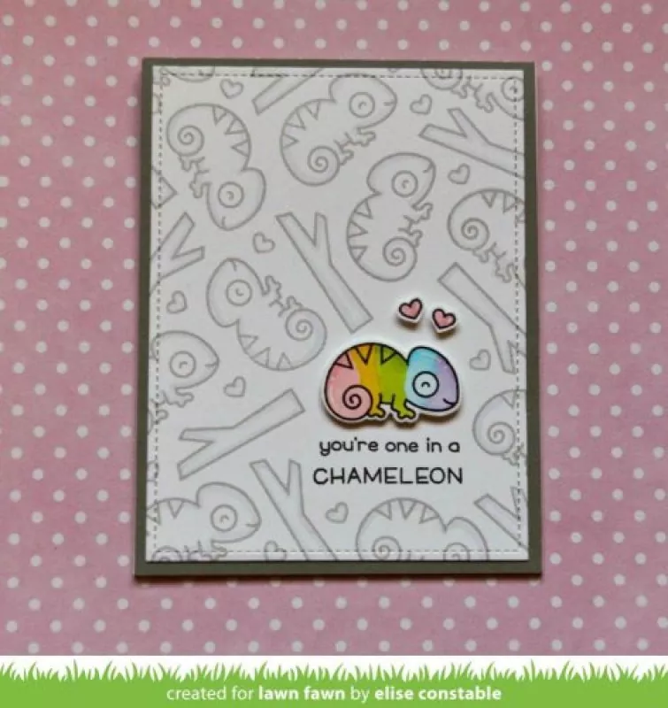 LF1549 lawn fawn clear stamps one in a chameleon card1