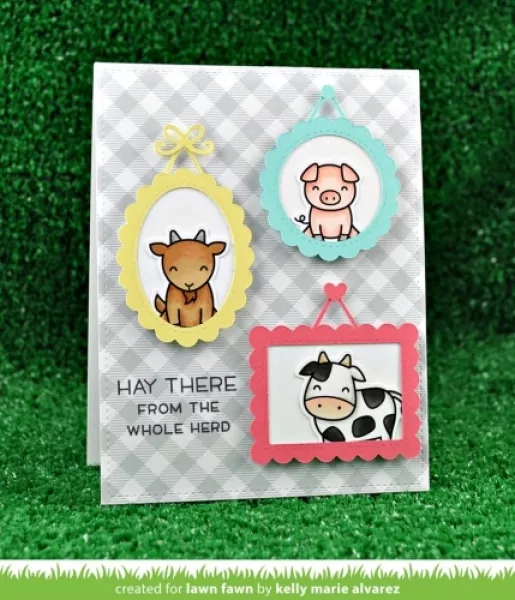 LF1595 HayThere lawn fawn clear stamps card4