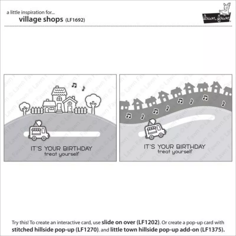 LF1692 lawn fawn clear stamps village shops example2