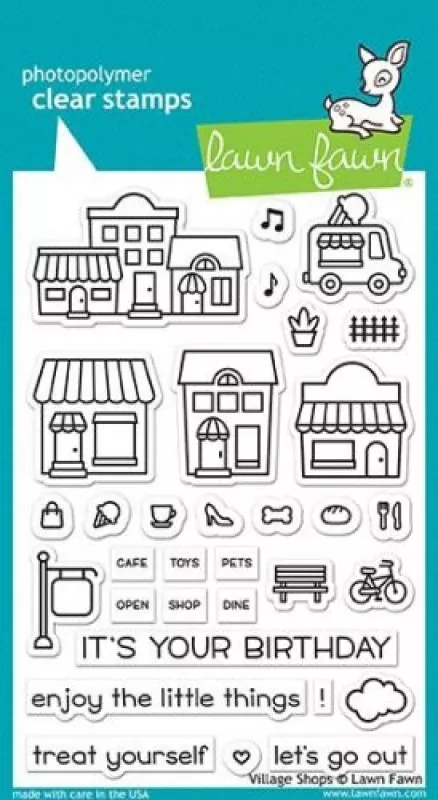 LF1692 lawn fawn clear stamps village shops