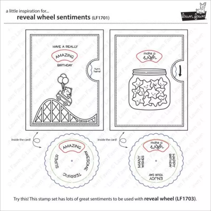 LF1701 lawn fawn clear stamps reveal wheel sentiments example