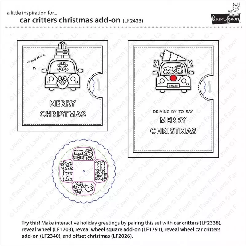lf2423 Car Critters Christmas Add-On Stempel Lawn Fawn 1