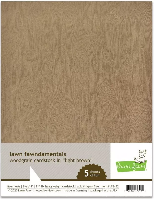 LF2482Woodgrain Cardstock Light Brown Lawn Fawn