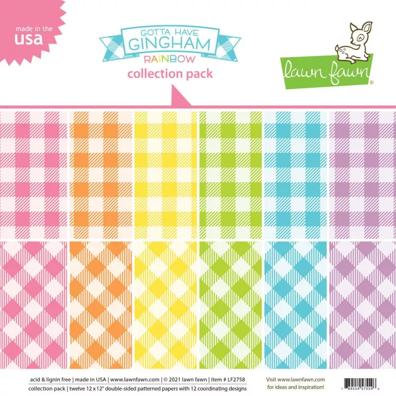 Gotta Have Gingham Rainbow Papier Collection Pack Lawn Fawn
