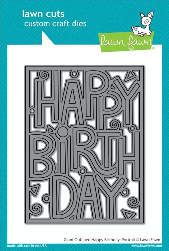 Giant Outlined Happy Birthday: Portrait Stanzen Lawn Fawn