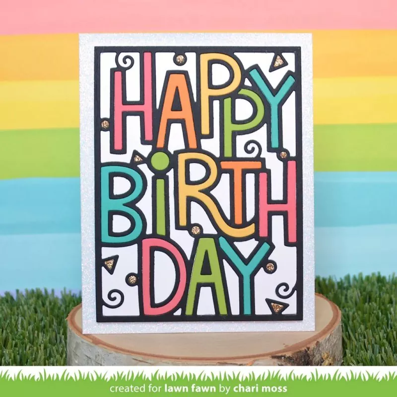 Giant Outlined Happy Birthday: Portrait Stanzen Lawn Fawn 1