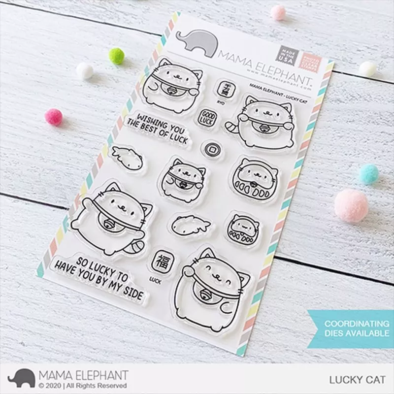 Lucky Cat Clear Stamps Mama Elephant