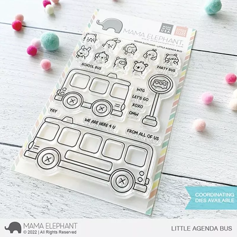 Little Agenda Bus Clear Stamps Stempel Mama Elephant