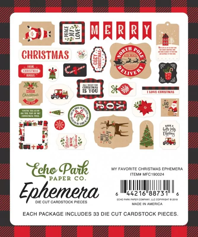 My Favorite Christmas Ephemera Die Cut Embellishment Echo Park Paper Co 2