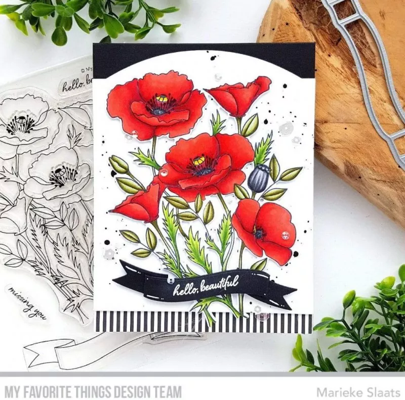 Wild Poppies Clear Stamps My Favorite Things Projekt 1