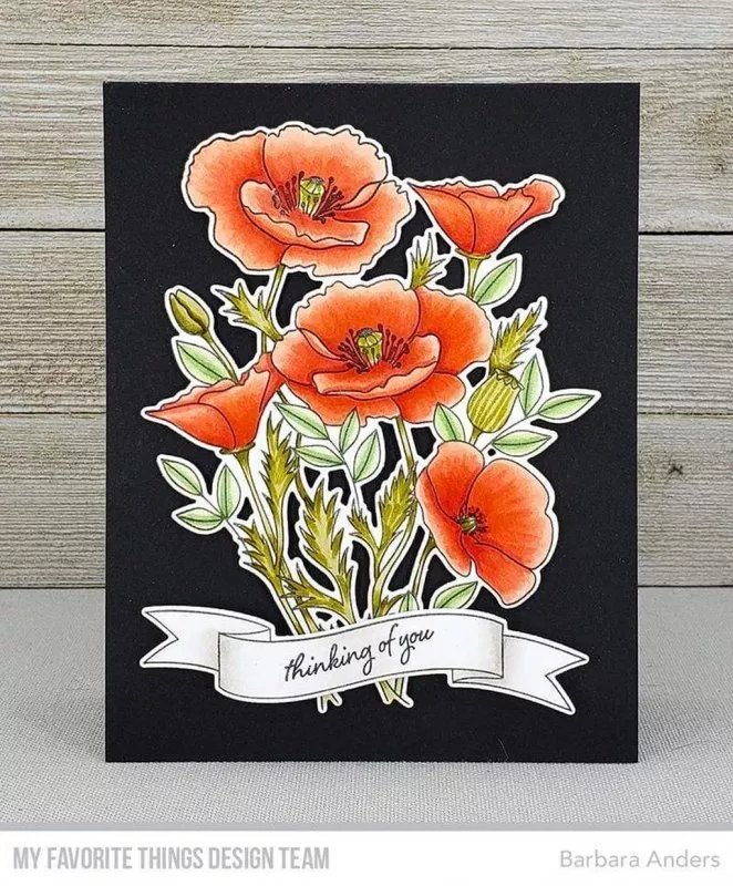 Wild Poppies Clear Stamps My Favorite Things Projekt 1