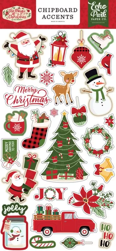 The Magic of Christmas Chipboard Accents Embellishment Echo Park Paper Co