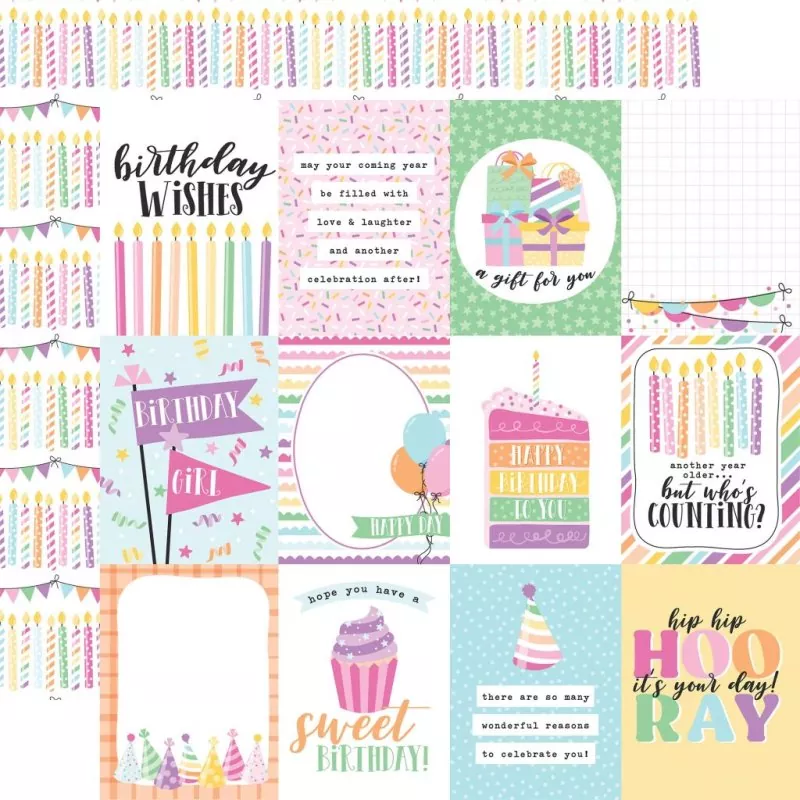 Echo Park Make A Wish Birthday Girl 12x12 inch collection kit 7