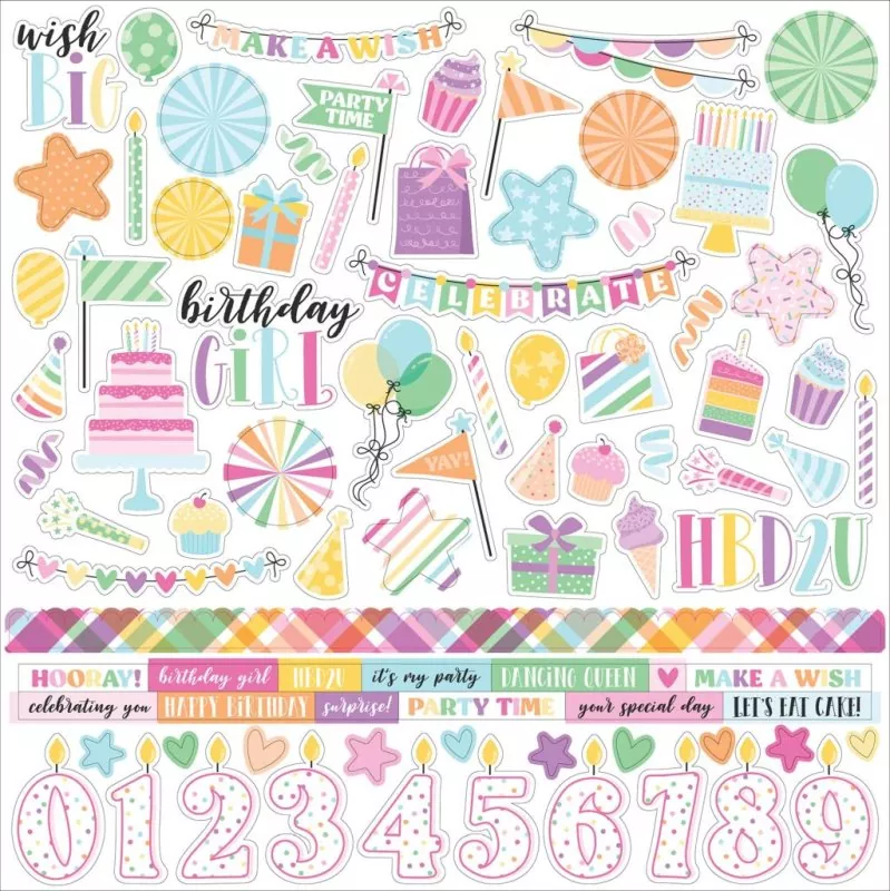 Echo Park Make A Wish Birthday Girl 12x12 inch collection kit 10