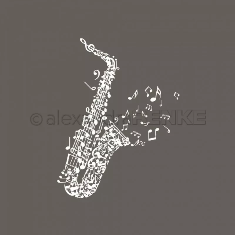 Mk0005 RENKE Alexandra Holzstempel Noten Saxophon