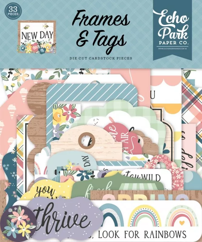 New Day Frames & Tags Die Cut Embellishment Echo Park Paper Co