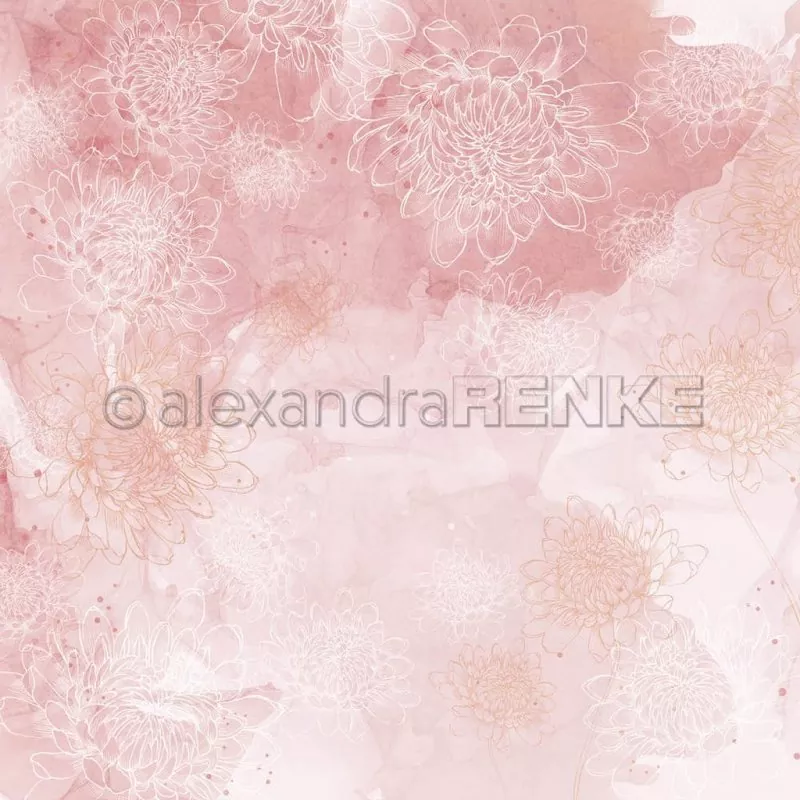 Blumiger Hintergrund auf corall Alexandra Renke Scrapbookingpapier