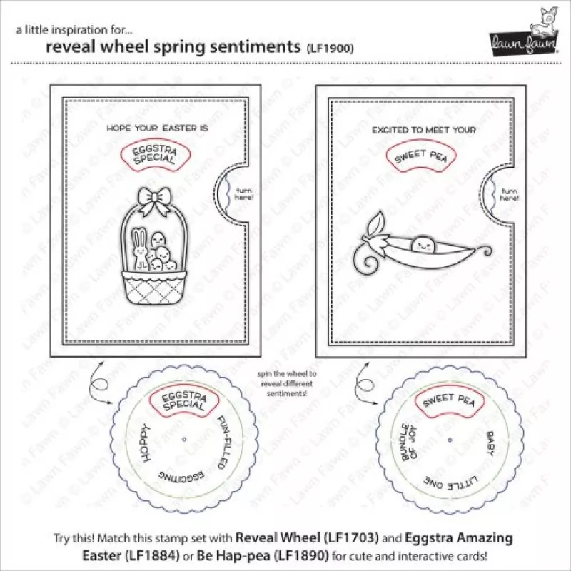 RevealWheelSpringSentiments LF1900 Clear Stamps Lawn Fawn 1
