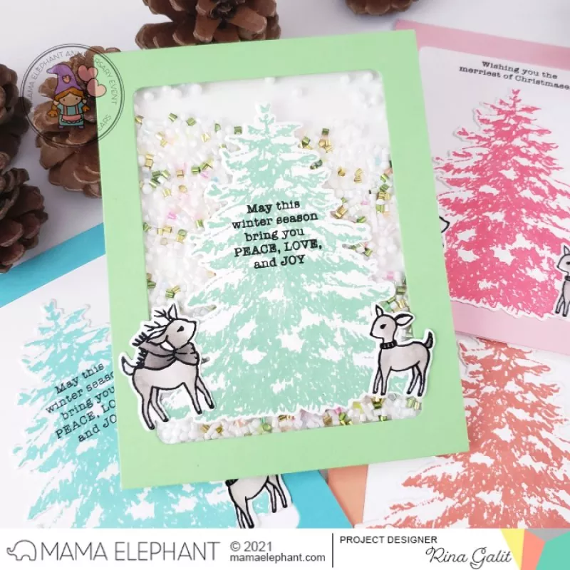 Snowy Tree Clear Stamps Mama Elephant 1