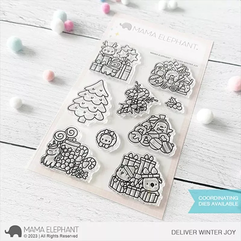 Deliver Winter Joy Clear Stamps Stempel Mama Elephant