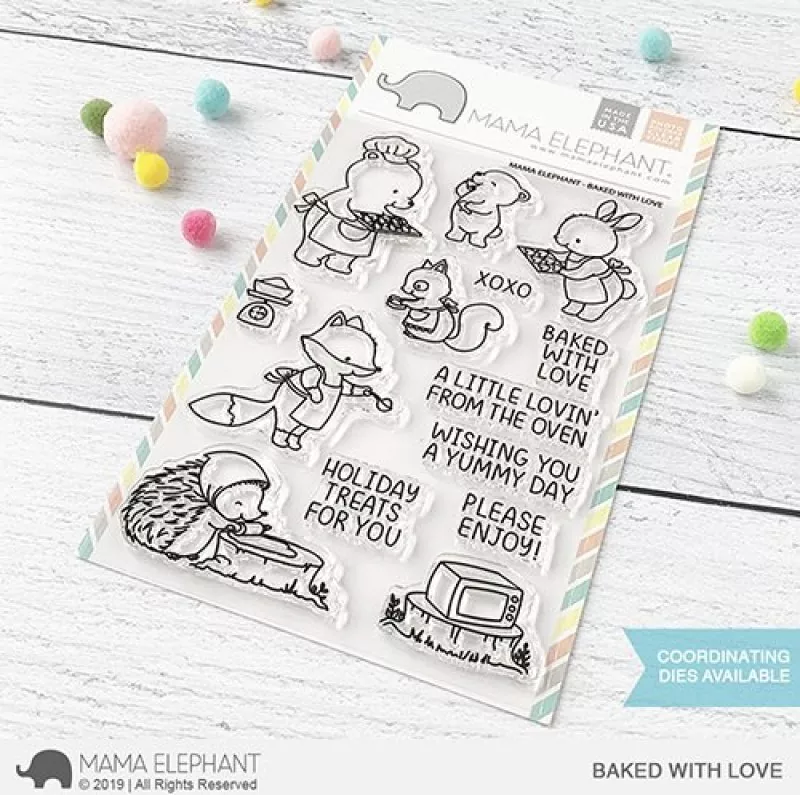 S BAKED WITH LOVE Clear Stamps Mama Elephant