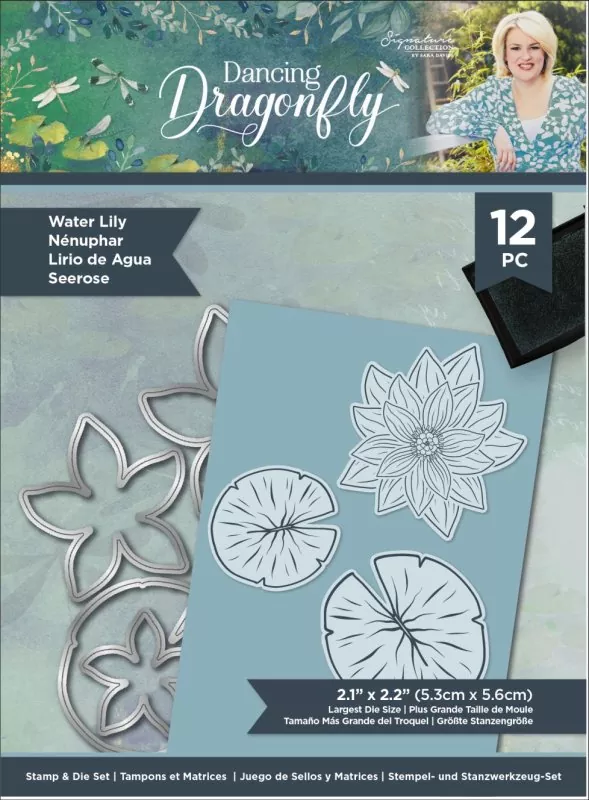 Dancing Dragonfly - Water Lily stempel und stanzen set crafters companion