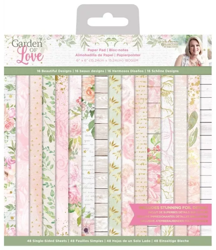 Crafters Companion Garden of Love 6"x6" inch paper pad