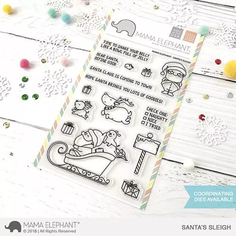 SANTAS SLEIGH clear stamps mama elephant