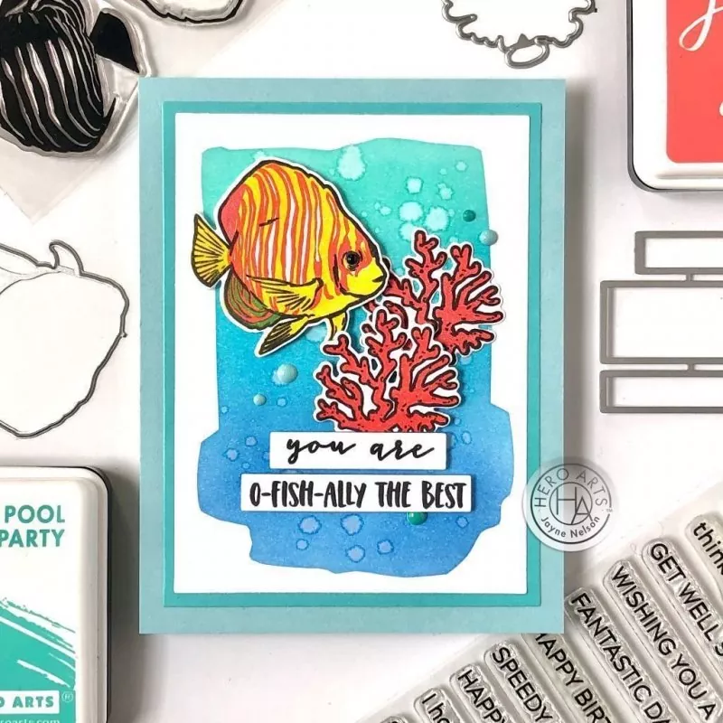 Royal Angelfish Clear Stamps + Die Combo Hero Arts