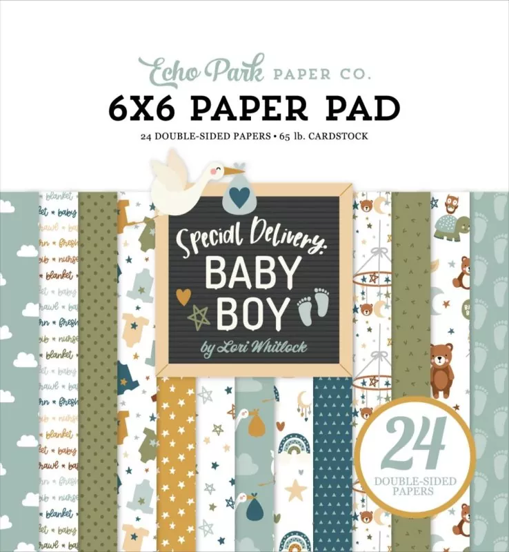 echo park Special Delivery Baby Boy 6x6 inch paper pad