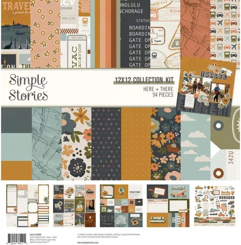 Simple Stories Here & There 12x12 inch collection kit