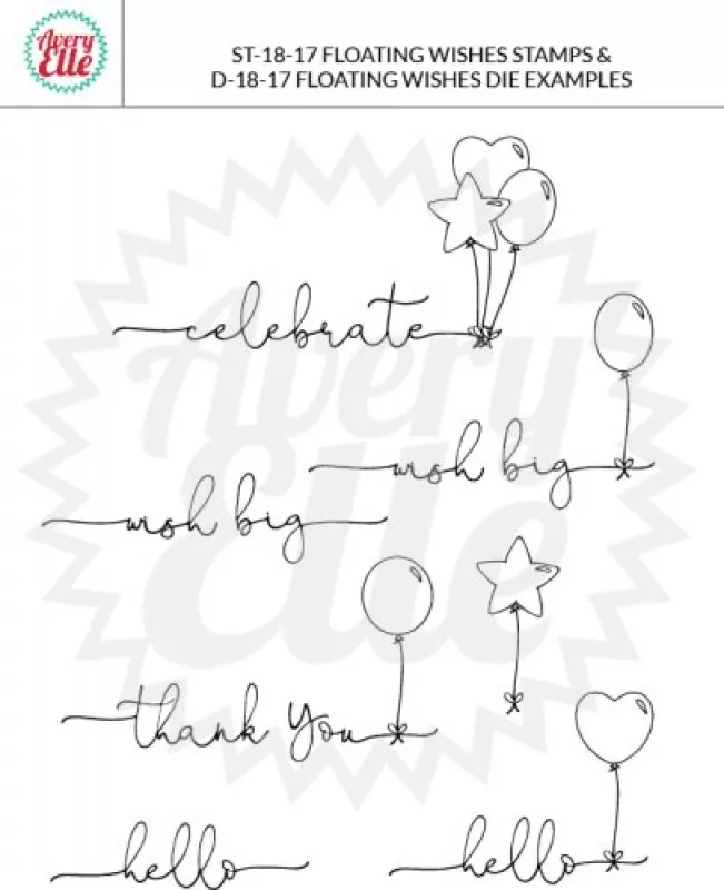 ST1817 Avery Elle Floating Wishes clear stamps example