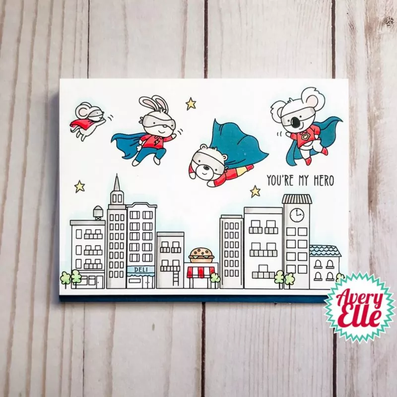 Superheroes avery elle clear stamps