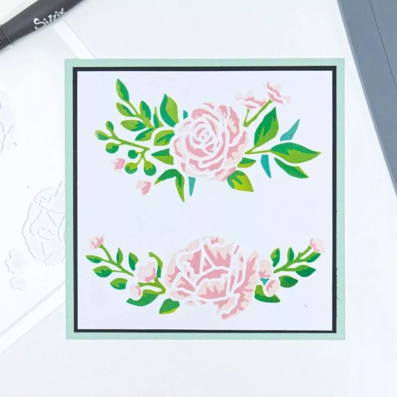 Floral Borders Layered Stencils Sizzix 1