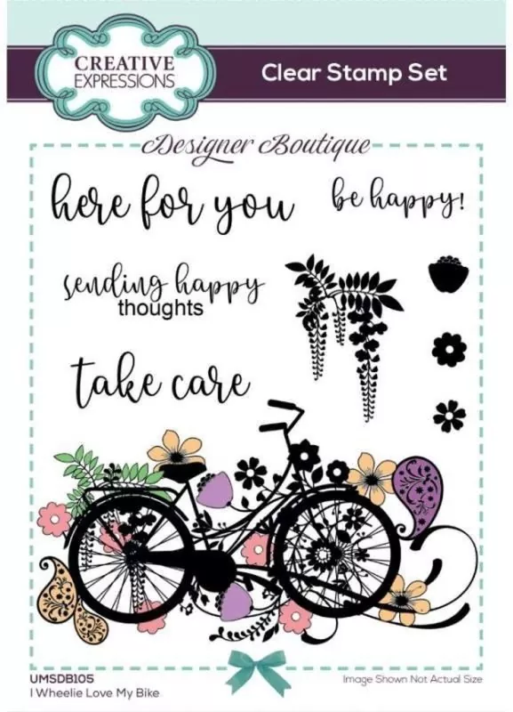 Designer Boutique - I Wheelie Love My Bike Clear Stamps Creative Expressions