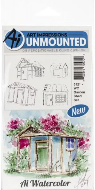 WC garden shed art impressions rubber stamps