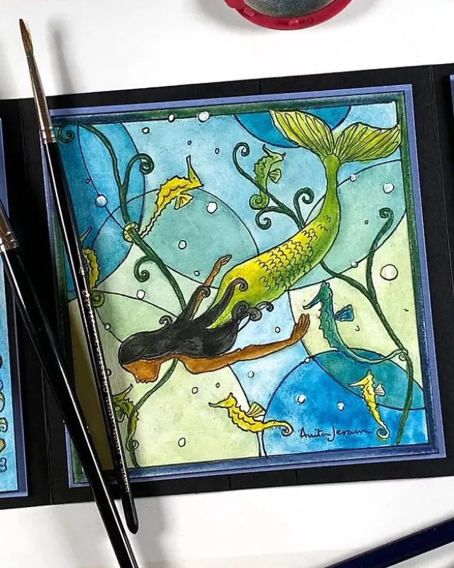 Mermaid & Seahorses Clear Stamps Colorado Craft Company by Anita Jeram 2