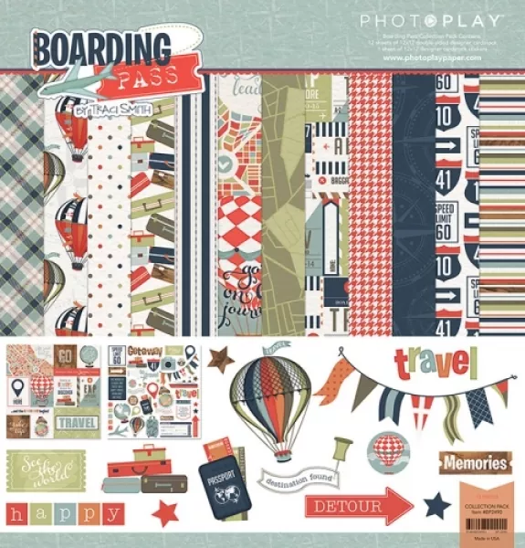 BP2490 photoplay scrapbooking papier boarding pass collection pack