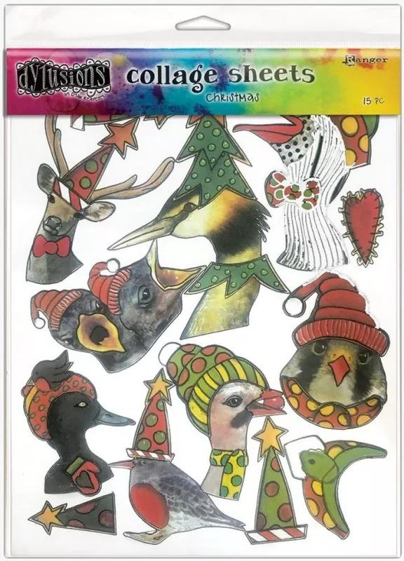 dylusions collage sheets christmas ranger