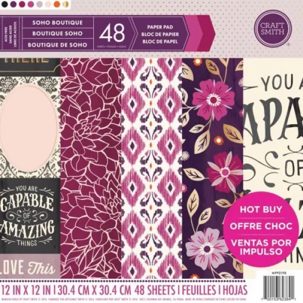 soho boutique craft smith paper pad 12 inch scrapbooking