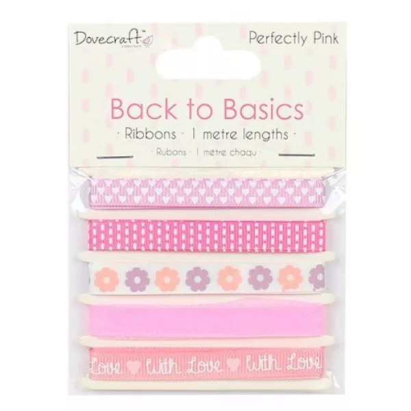 dcrbn027 dovecraft back to basics perfectly pink ribbons 1m