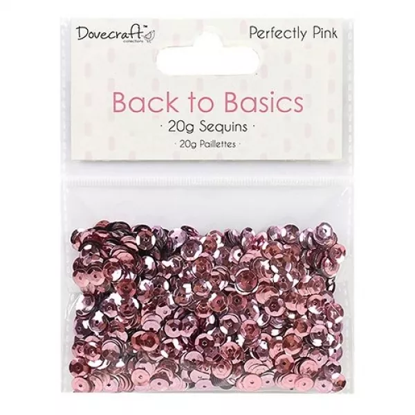 dctop065 dovecraft back to basics perfectly pink sequins pailetten