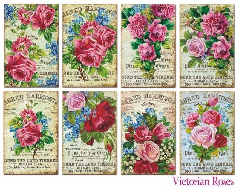decorer Victorian Roses paper pack decor